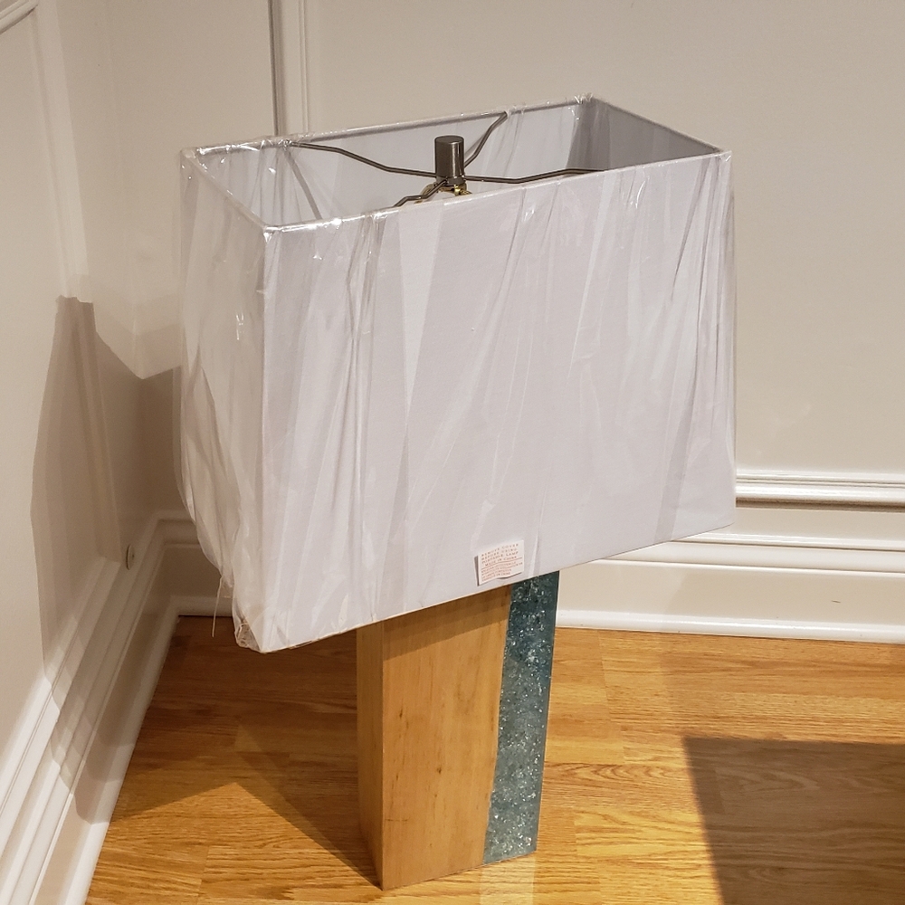 Venus Table Lamp with Turquoise Glass Accent